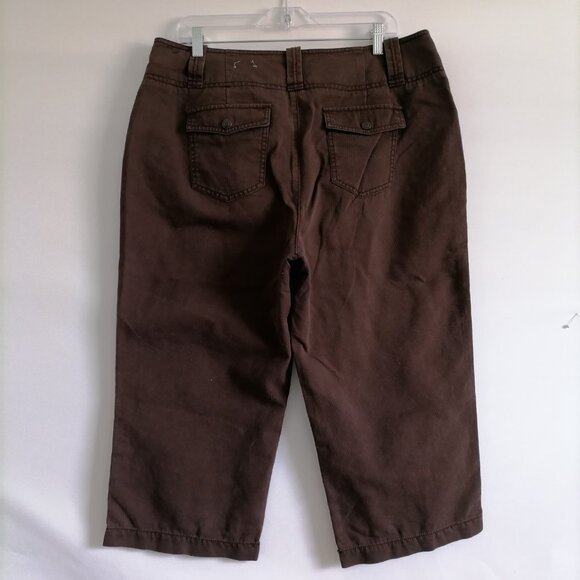 Sonoma Life + Style Womens Brown High Rise Corduroy Straight Capri Pants Size 16 - Picture 4 of 6